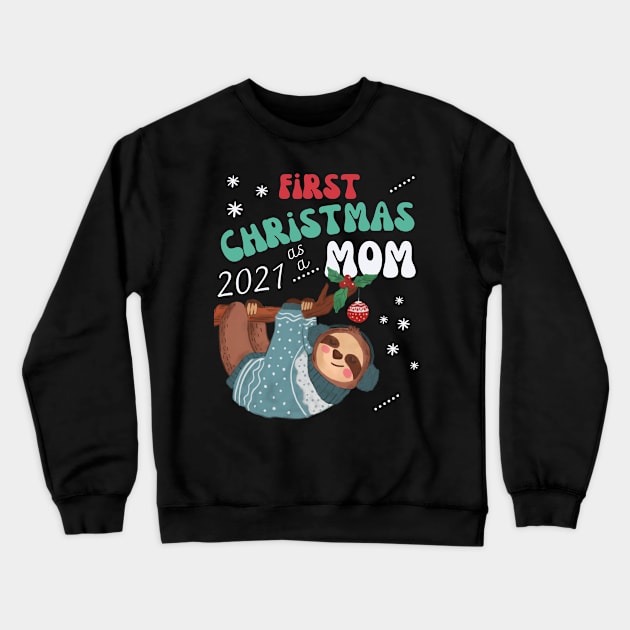 first christmas as a mom cute baby announcement design Crewneck Sweatshirt by the christmas shop